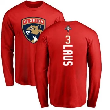 Red Men's Paul Laus Florida Panthers Backer Long Sleeve T-Shirt -